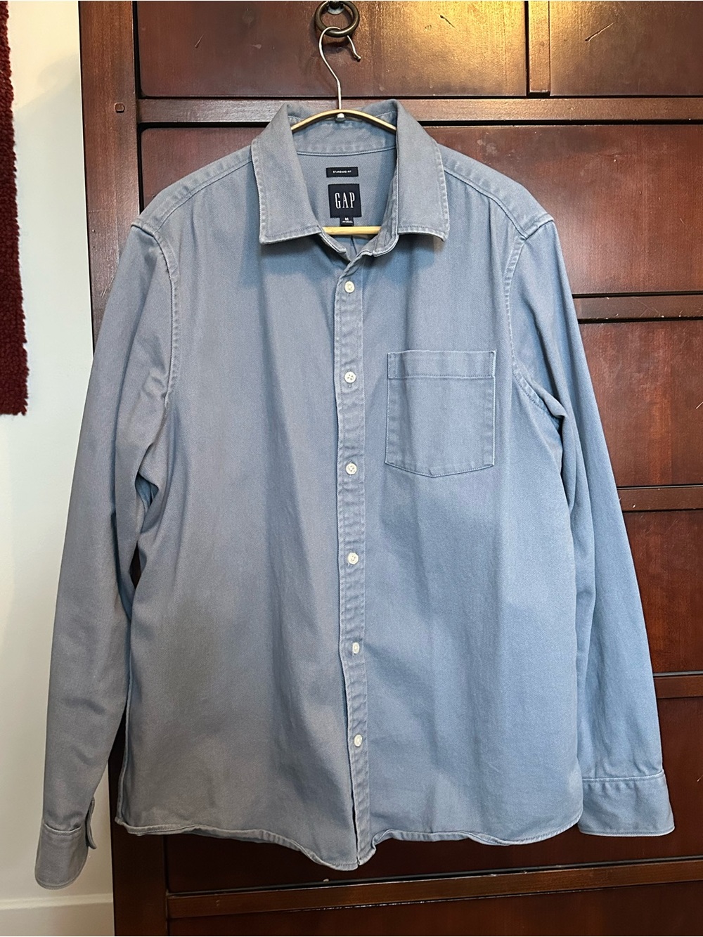Gap Washed Blue Heavy Twill Overshirt Mens Size Medium